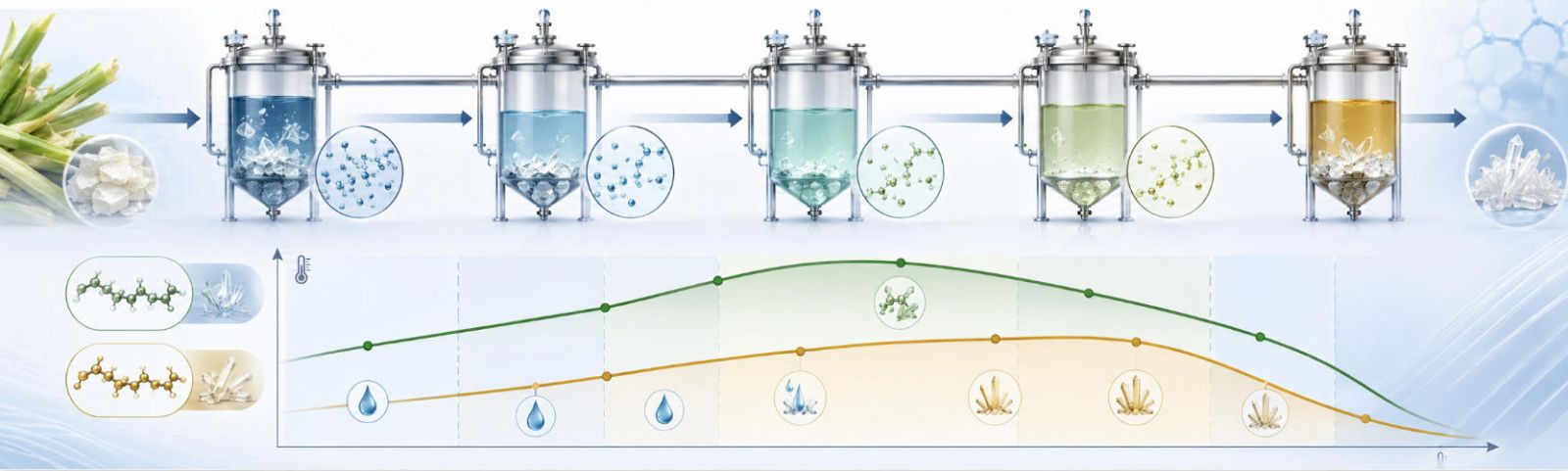 Phase transitions and solubility curves of Octacosanol and Triacontanol in multi-stage extraction